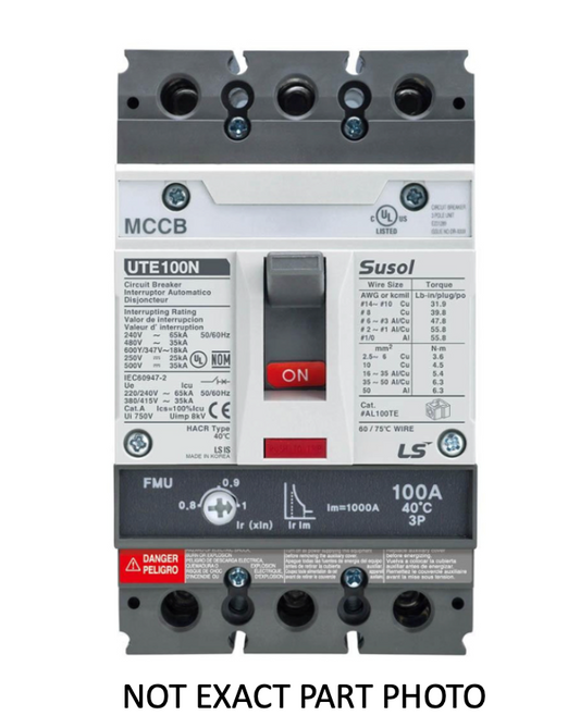 02050066UL 15A 3P UL489 Circuit Breaker, LS Electric UTE100N-FTU-15A-3P-LL-UL