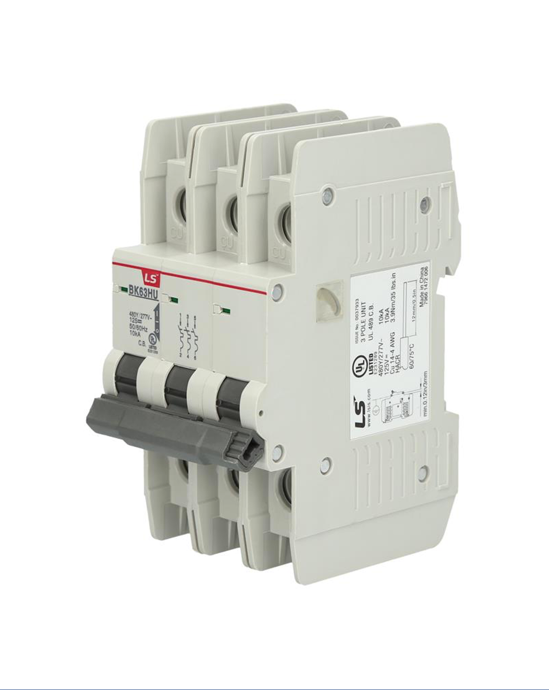 0628036763, 32A 3-Pole Circuit Breaker, LS Electric BK63HU-3P-C32A