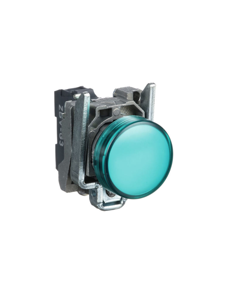 Schneider XB4BVG3 22mm Pilot Light, Green LED 120V