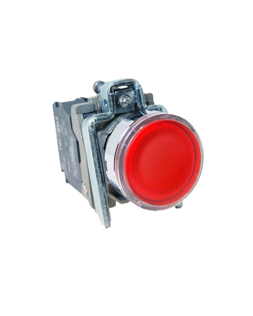 Schneider XB4BA42 22mm Push Button, Red with 1NC contact